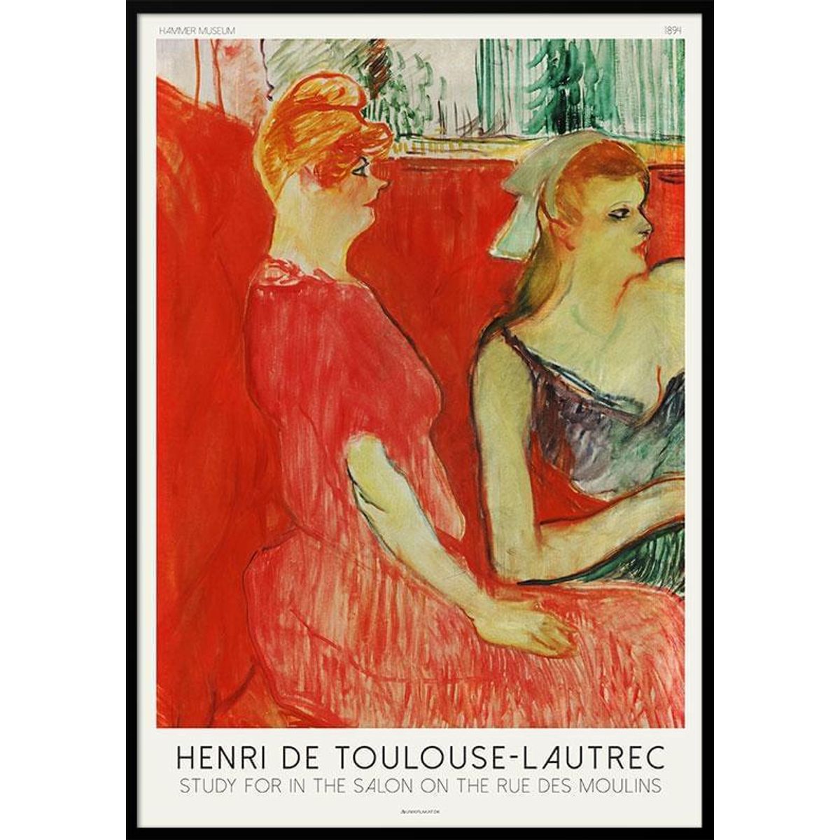 Henri de Toulouse-Lautrec plakat - Study for In the Salon on the Rue des Moulins