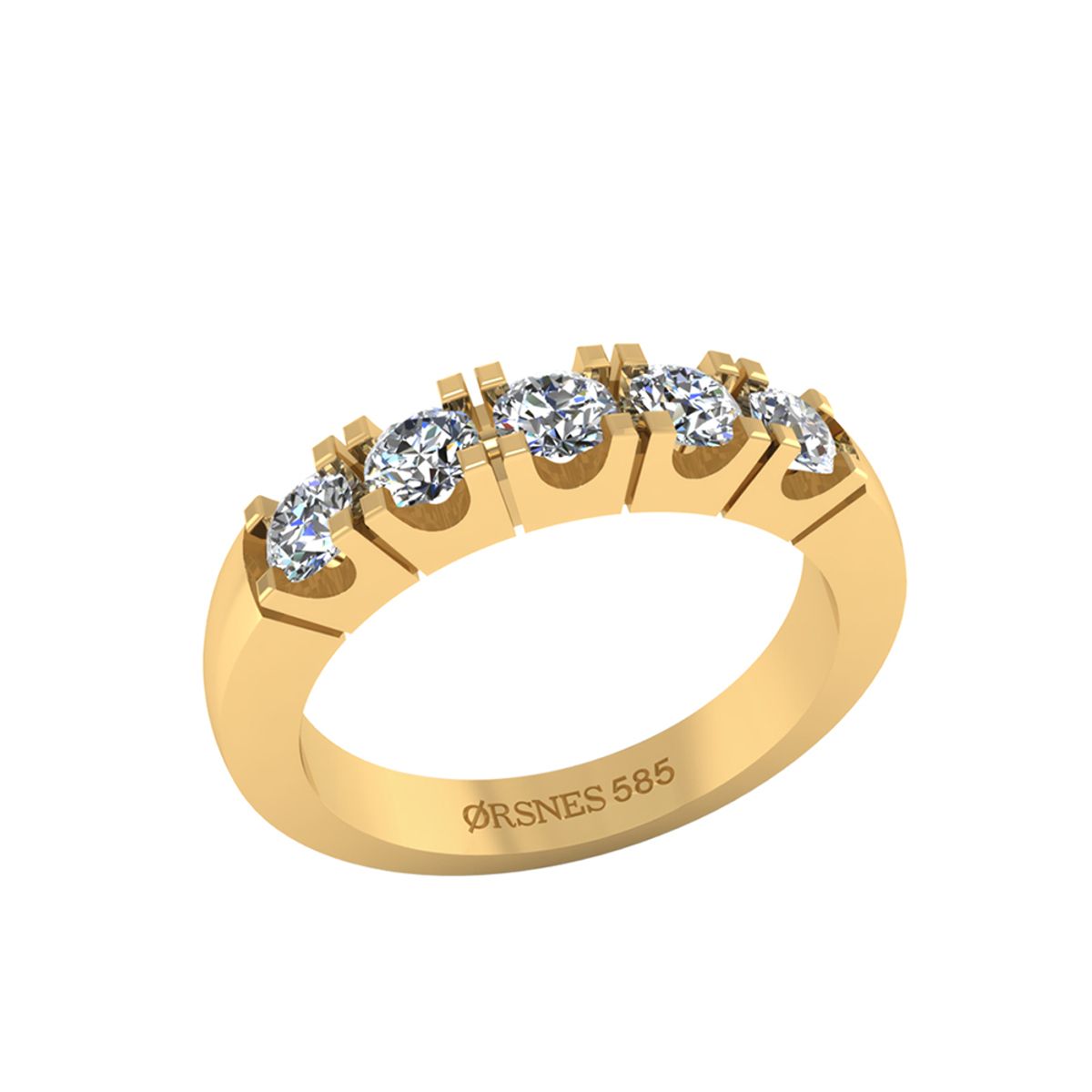 Henrik Ørsnes Design 14 Karat Guld Ring med Diamanter 0,75 Carat TW/SI