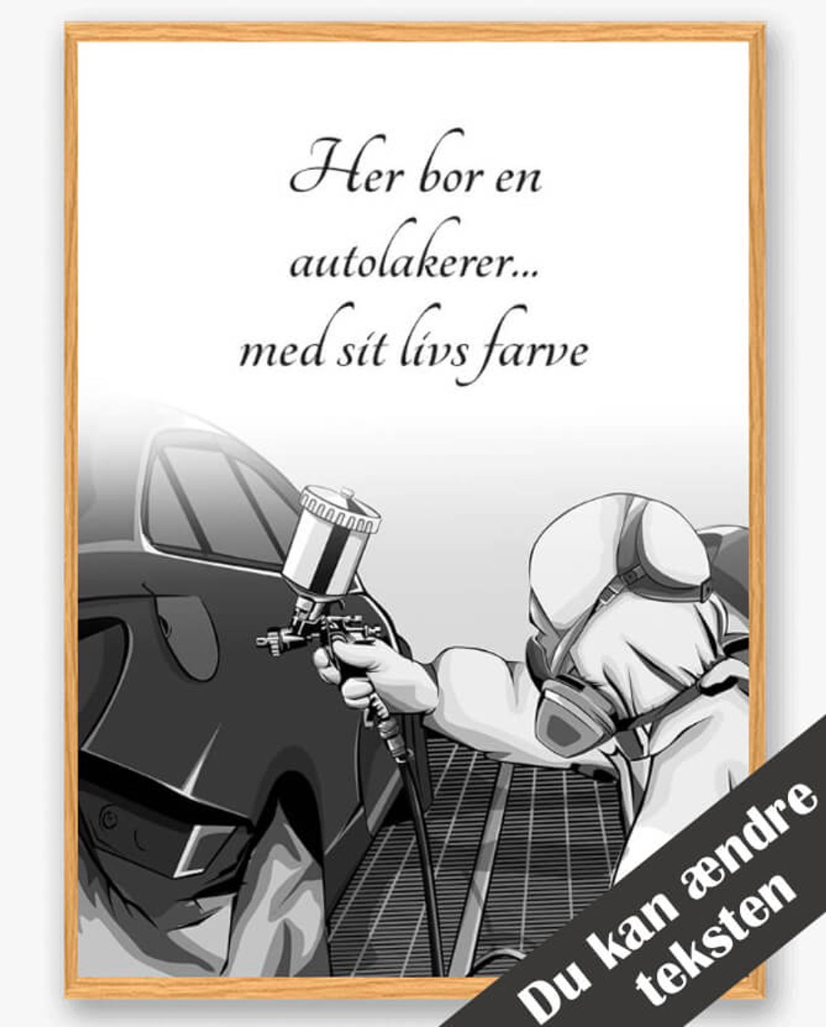 Her bor en autolakerer... - plakat (Størrelse: L - 50x70cm (B2))