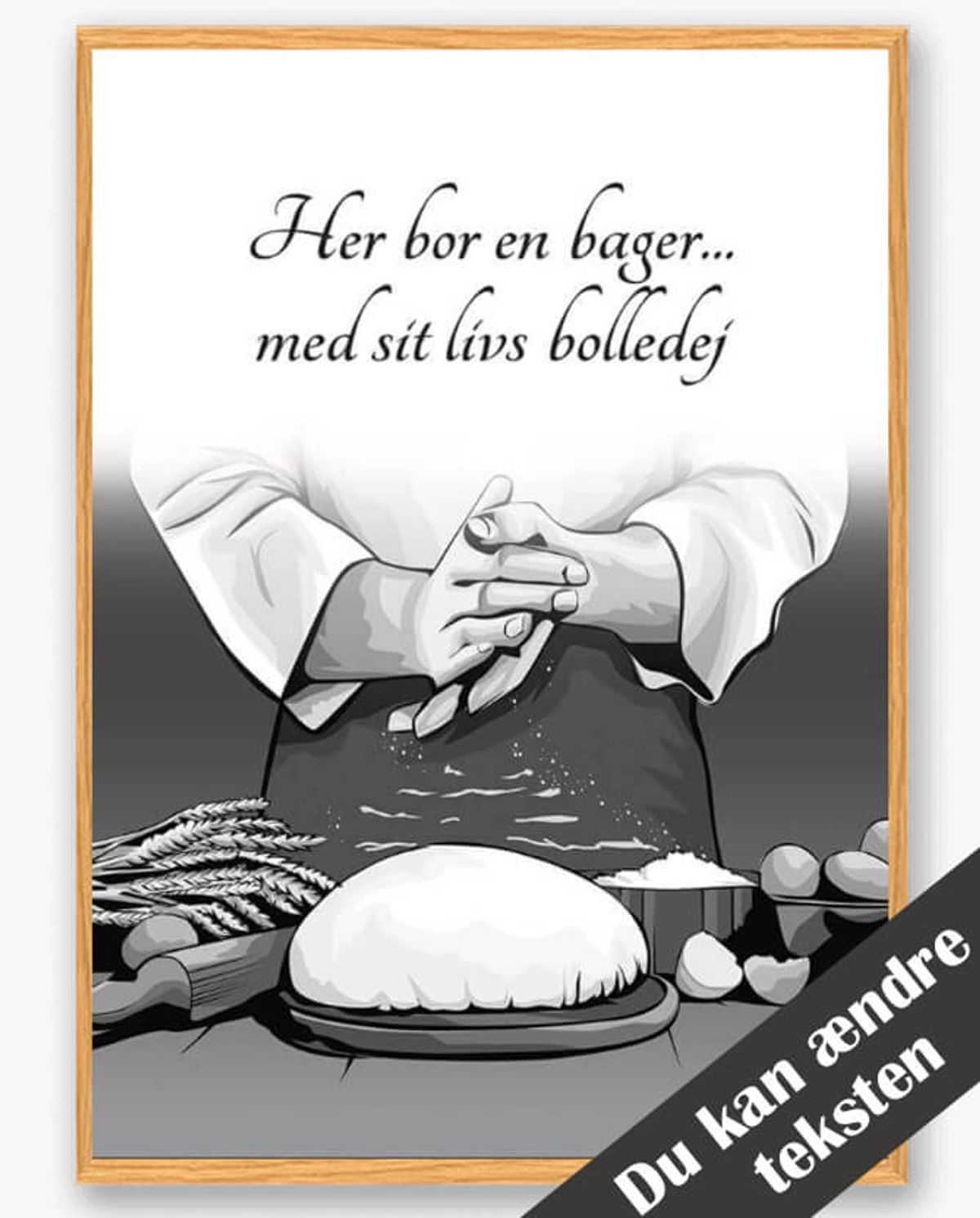 Her bor en bager... - plakat (Størrelse: L - 50x70cm (B2))