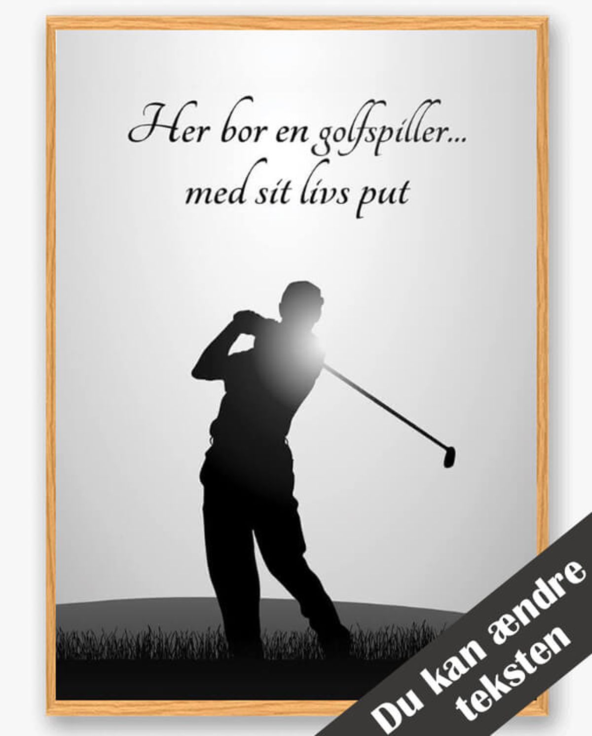 Her bor en golfspiller... (mand) - plakat (Størrelse: L - 50x70cm (B2))