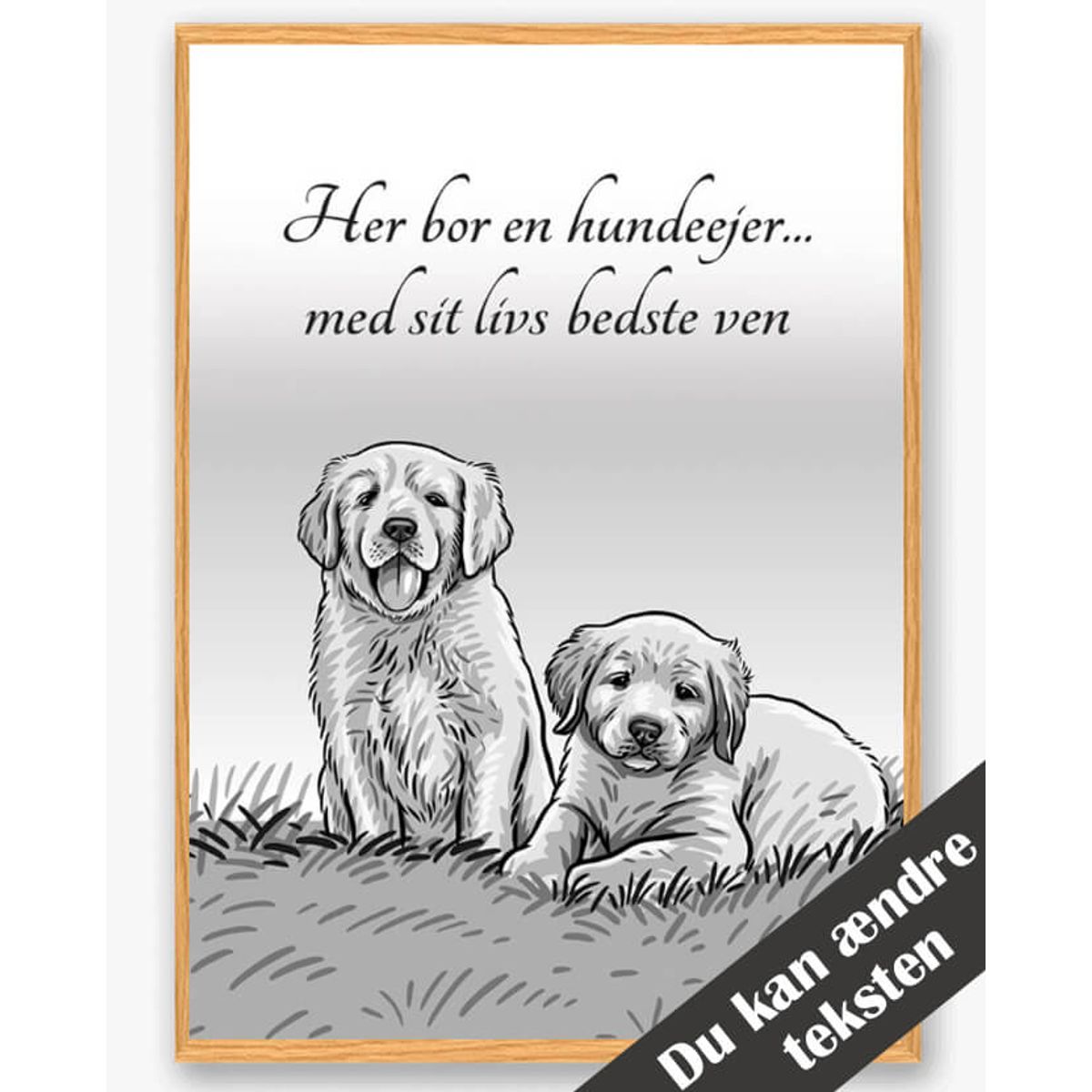 Her bor en hundeejer... - plakat (Størrelse: L - 50x70cm (B2))