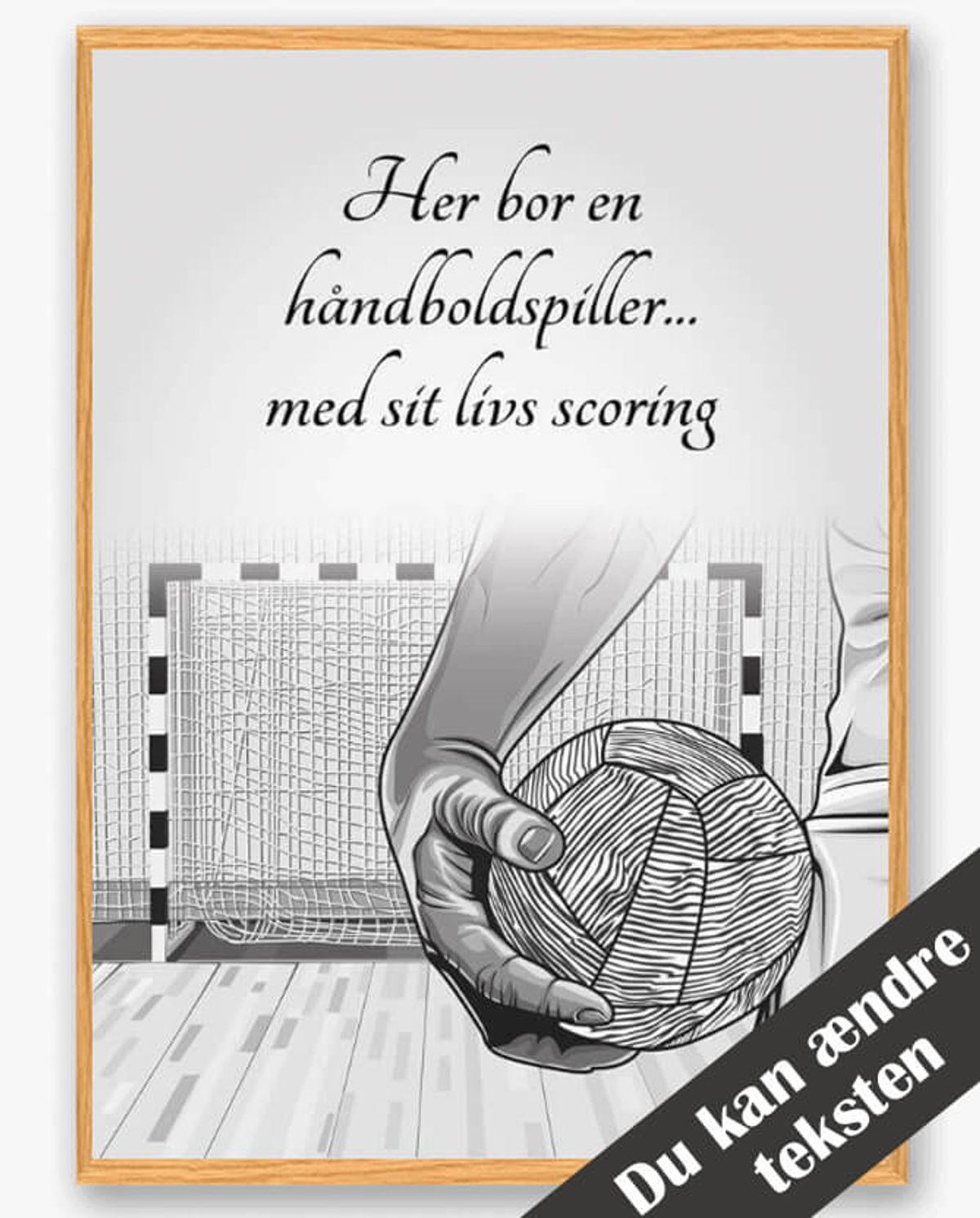 Her bor en håndboldspiller... (dreng) - plakat (Størrelse: L - 50x70cm (B2))