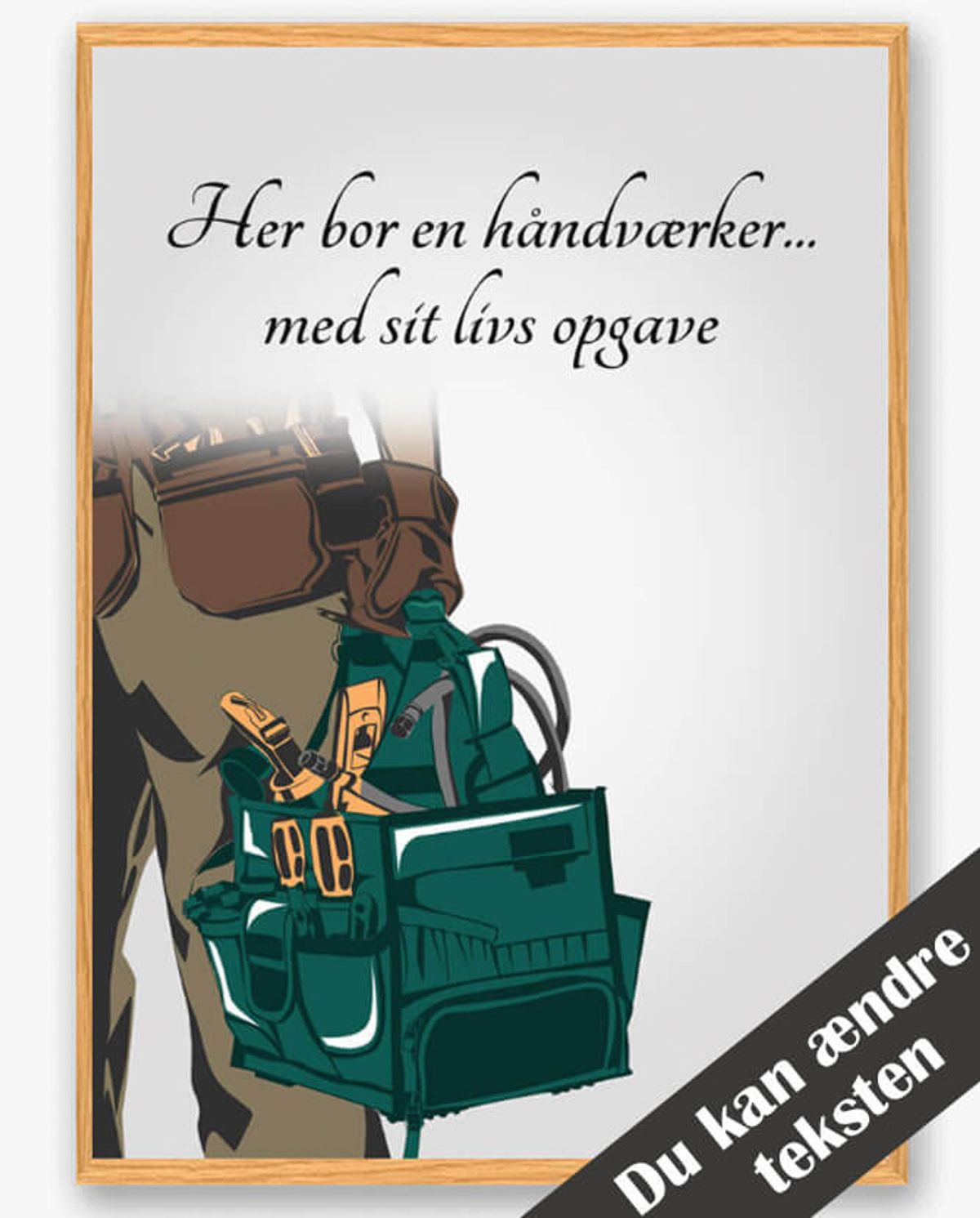 Her bor en håndværker... - plakat (Størrelse: L - 50x70cm (B2))