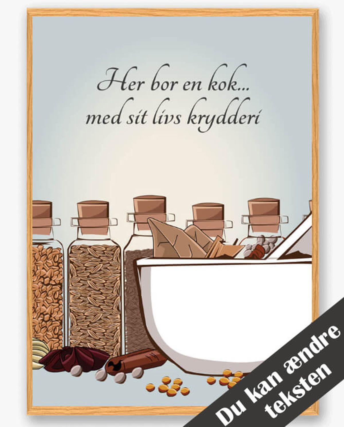 Her bor en kok... - plakat (Størrelse: L - 50x70cm (B2))