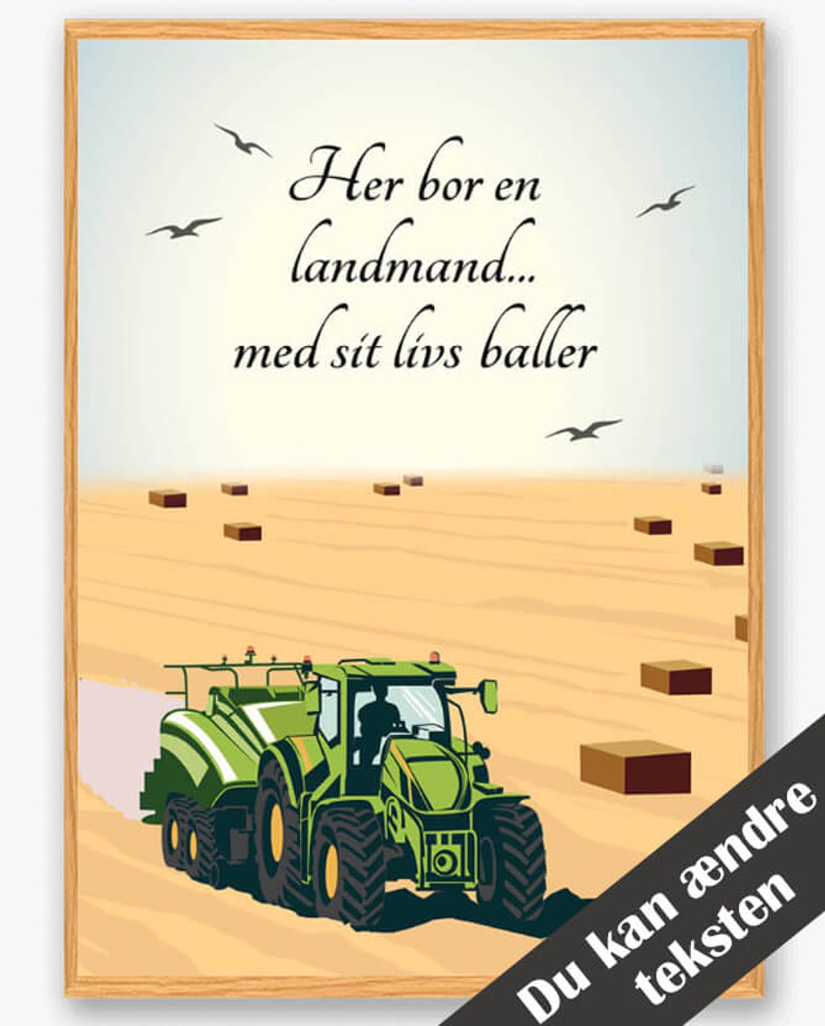 Her bor en landmand... (grøn) - plakat (Størrelse: L - 50x70cm (B2))