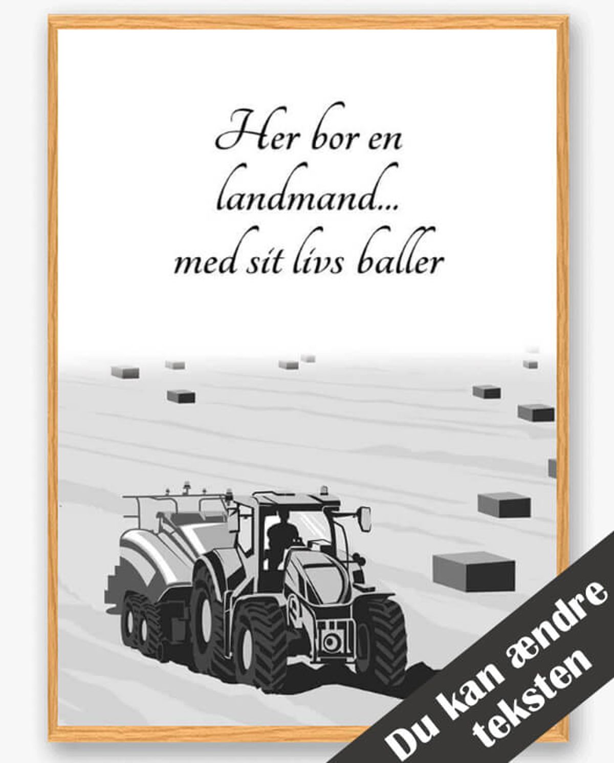 Her bor en landmand... - plakat (Størrelse: L - 50x70cm (B2))