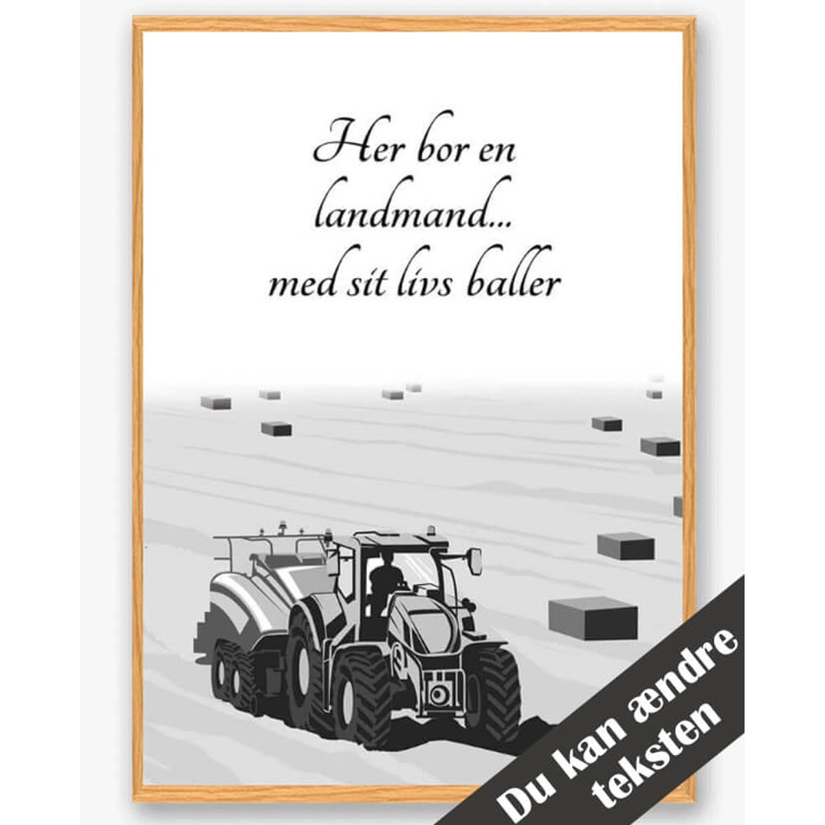 Her bor en landmand... - plakat (Størrelse: S - 21x29,7cm (A4))