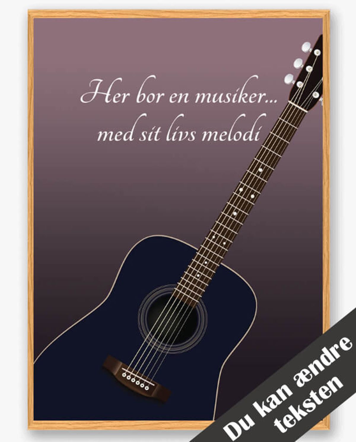 Her bor en musiker - plakat (Størrelse: L - 50x70cm (B2))