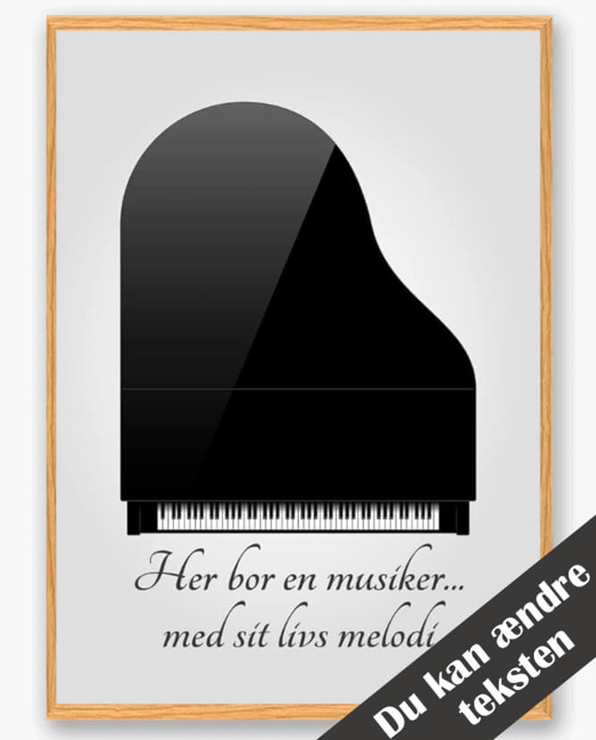 Her bor en musiker - plakat (Størrelse: L - 50x70cm (B2))