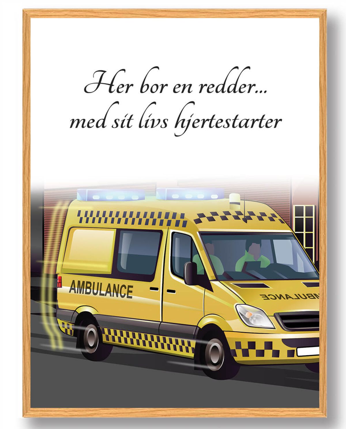 Her bor en redder... - plakat (Størrelse: L - 50x70cm (B2))