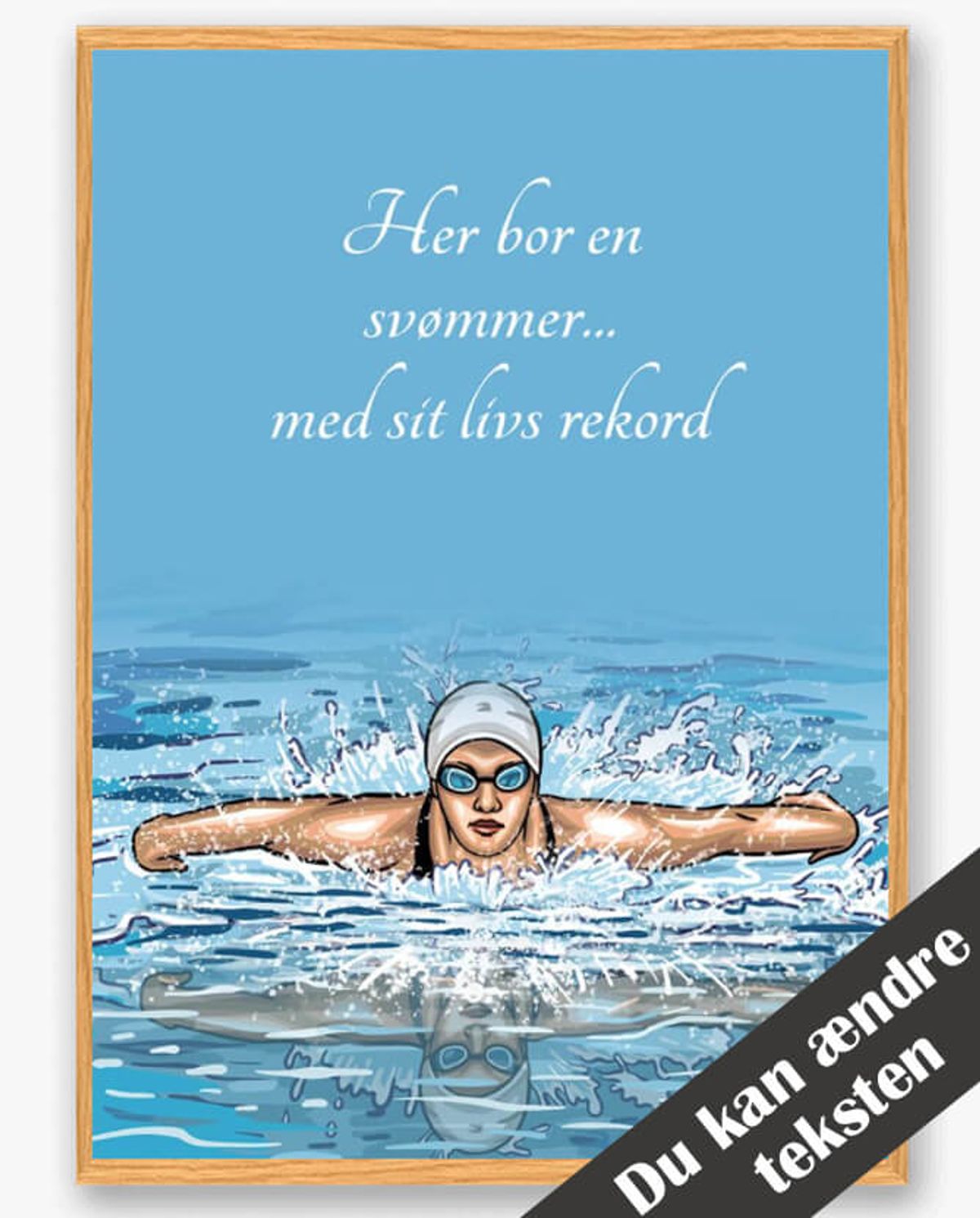 Her bor en sømmer... (pige) - plakat (Størrelse: L - 50x70cm (B2))