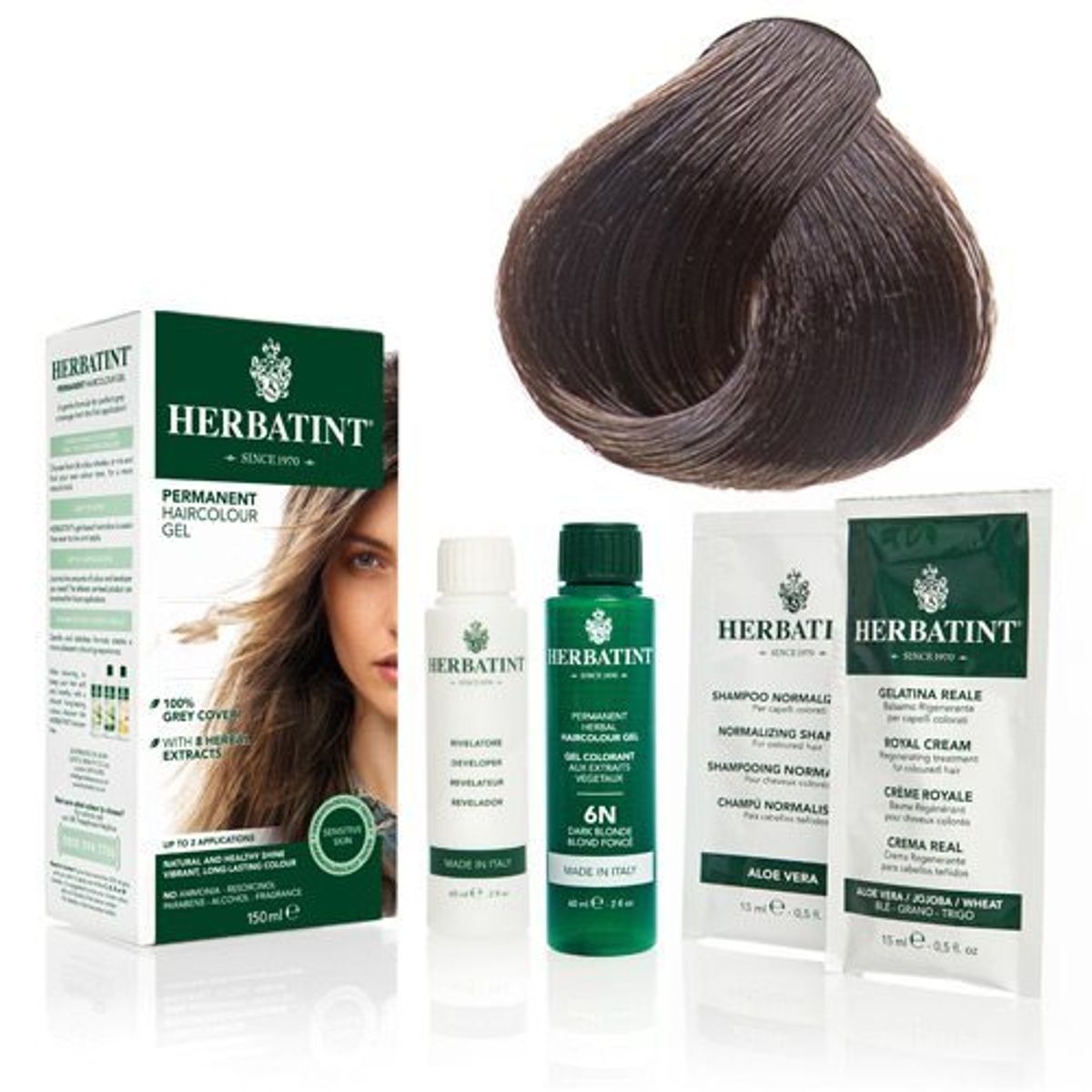 Herbatint 4D hårfarve Golden Chestnut - 135 ml.