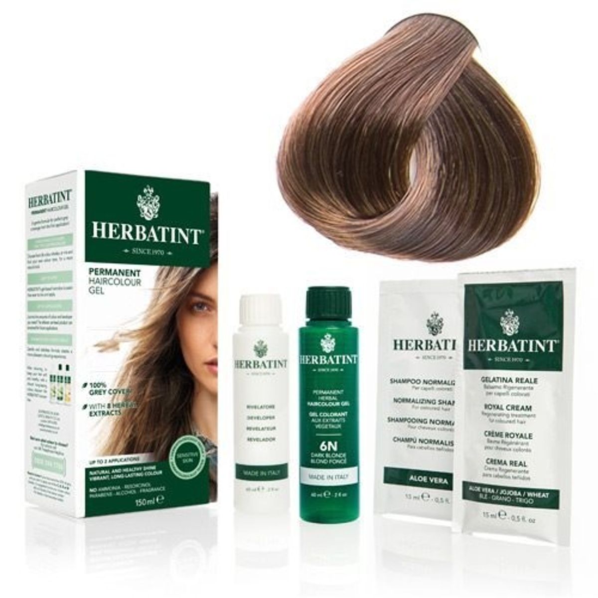 Herbatint 6D hårfarve Dark Golden Blond - 135 ml.