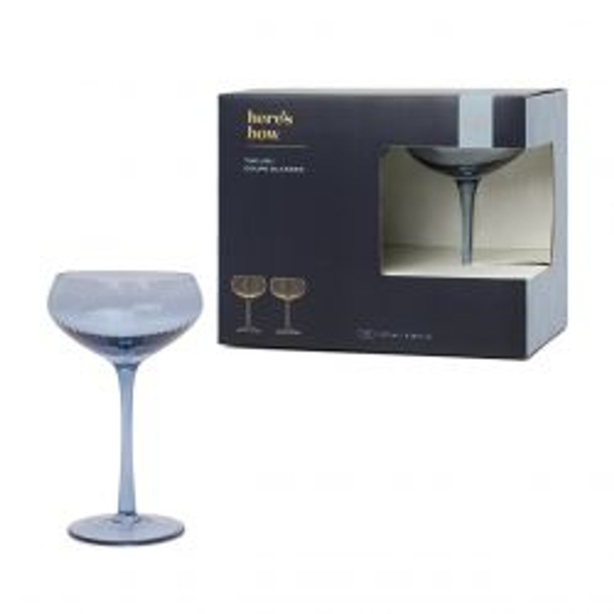 Here's How The Lou Coupe Glass - Set Of 2 Blue - Glas