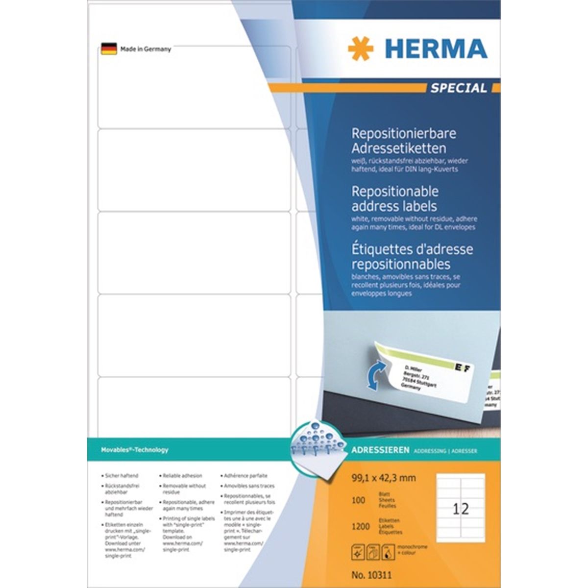 Herma etiket aftagelig 99,1x42,3 (1200)