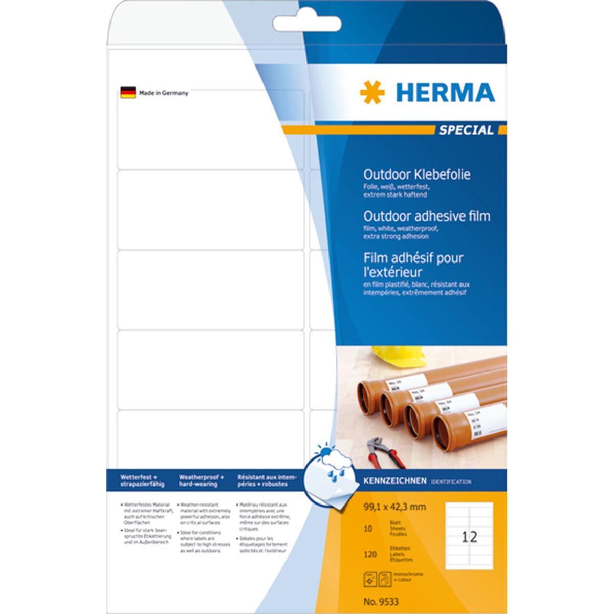 Herma etiket film ekstra stærk 99,1x42,3 (120)