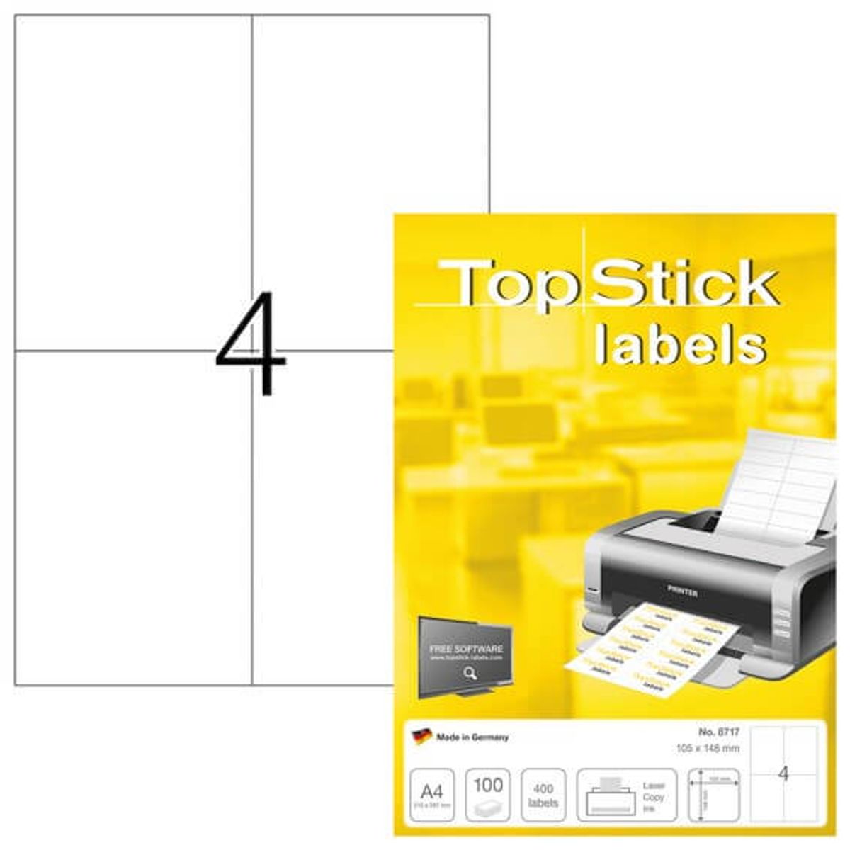 Herma Labels TopStick 105 X 148,5 mm 100 stk