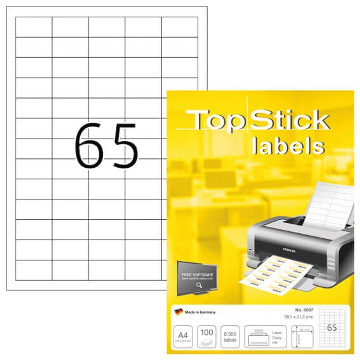 Herma Labels TopStick 38.1 X 21.2 mm 100 stk