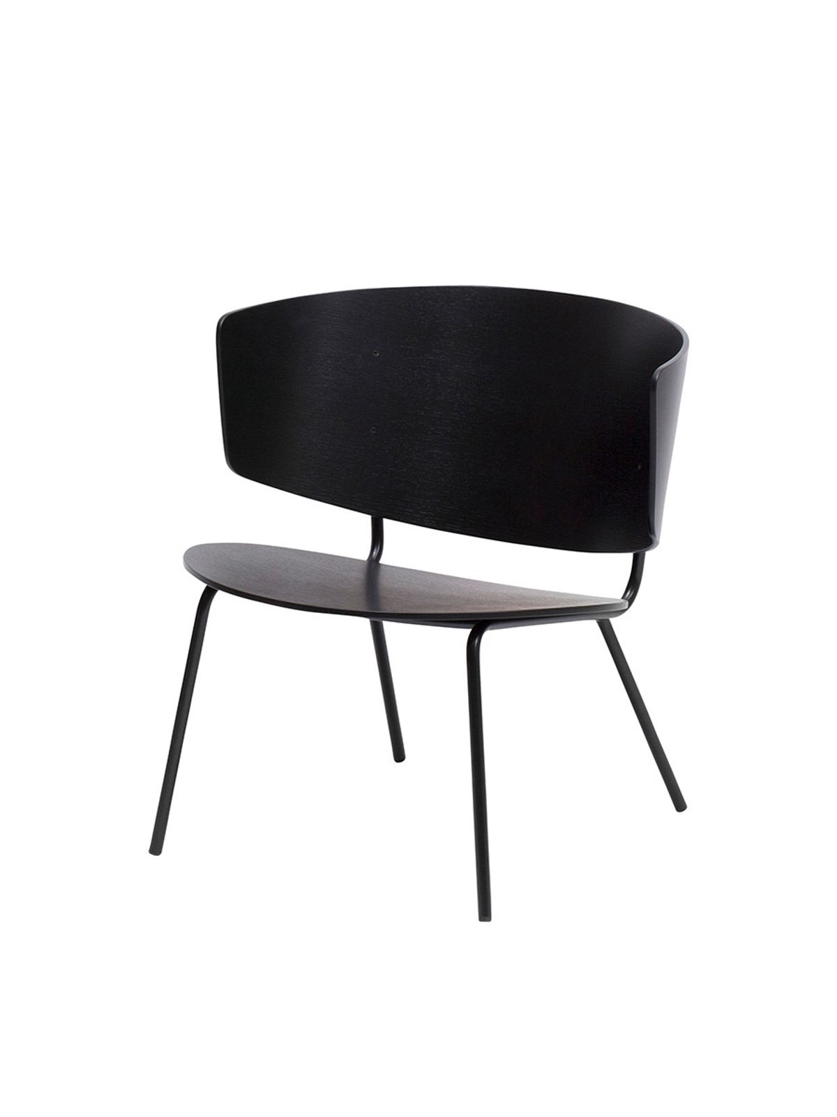 Herman Lounge Chair fra Ferm Living (Sort askefinér, Uden sædepolstring)