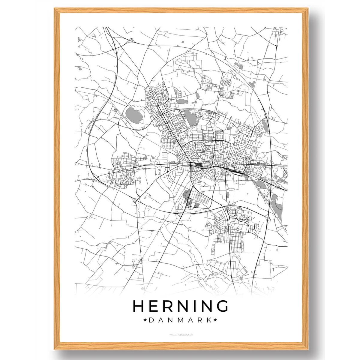 Herning by plakat - hvid (Størrelse: XS - 15x21cm (A5))