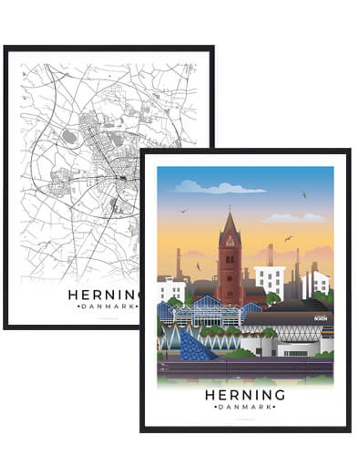 Herning byplakatsæt (Størrelse: M - 30x40cm)