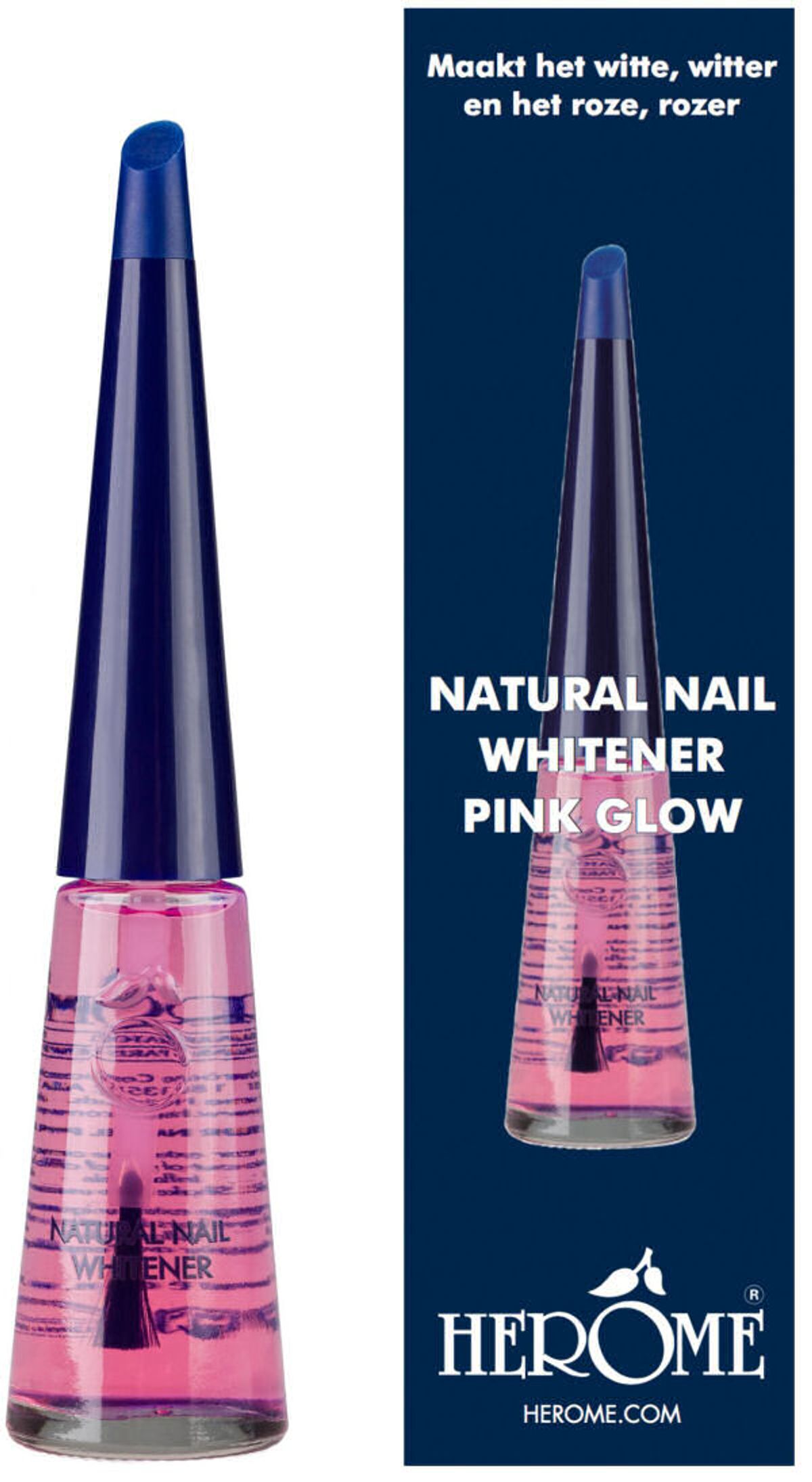 Herome natural nail whitener pink glow 10ml