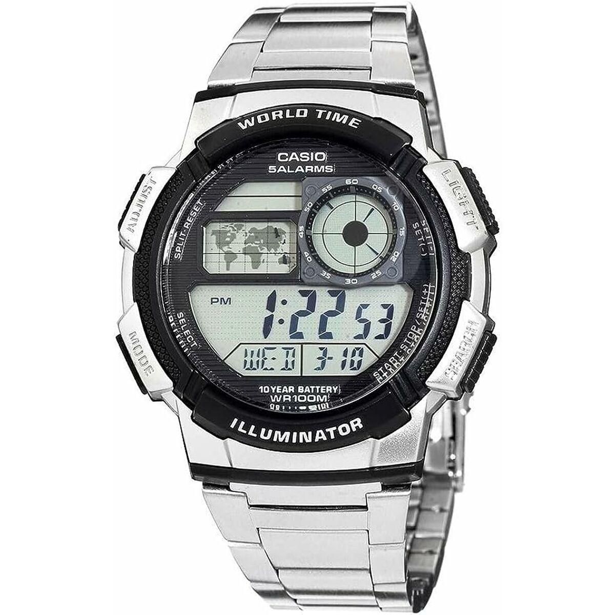 Herreur Casio AE-1000WD-1AVEF Digital Akryl Sort Grå Sølvfarvet (Ø 45 mm)