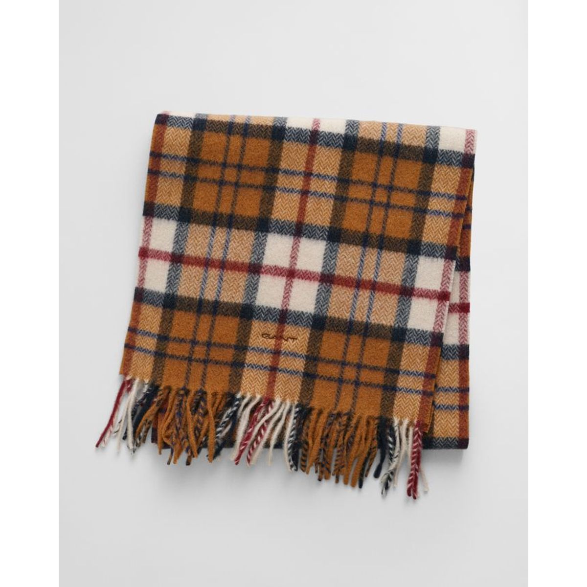 HERRINGBONE CHECK WOOL WOVEN SCARF