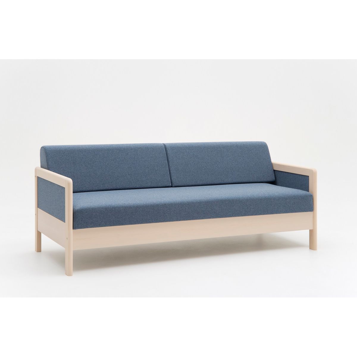 Hestbæk - Sovesofa model 145 - Med springindlæg, stel i bøg og uldsstof mørkegrå farve - sovemål 142x200 cm