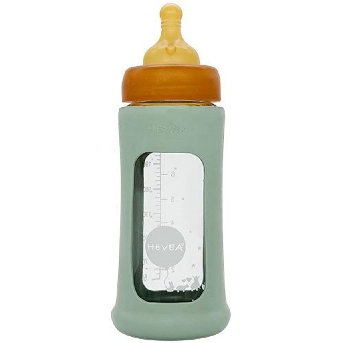 Hevea Baby Glas sutteflaske Wide Neck 250ml, Seafoam blue