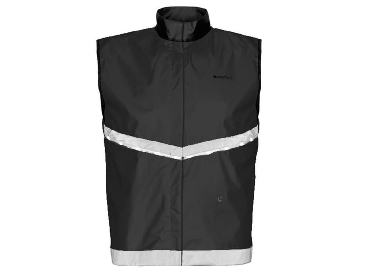 heyReflect Refleksvest med led lys - Sort - Str. XL