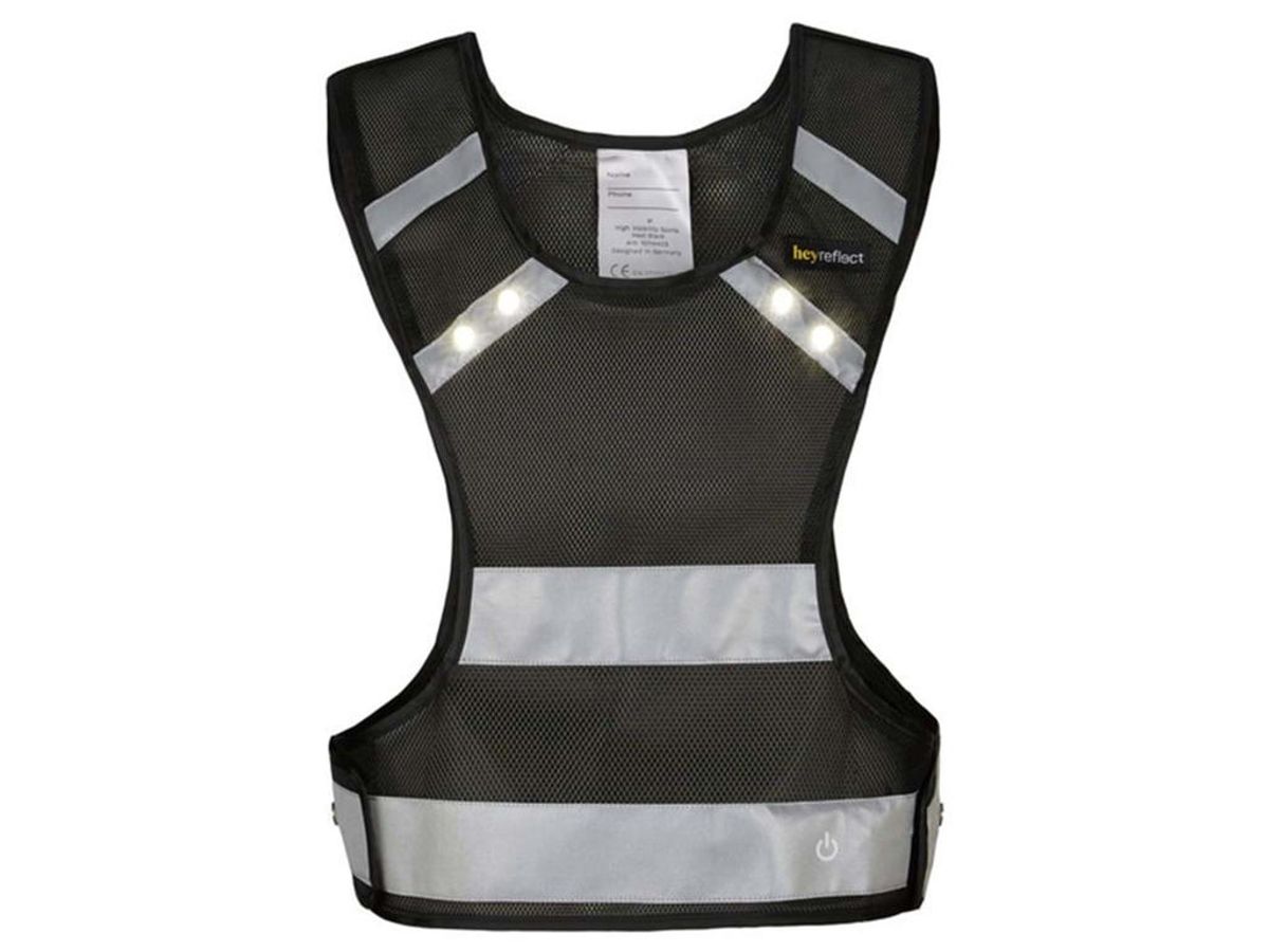 heyReflect Sport Refleksvest med led lys - Sort - Str. XL