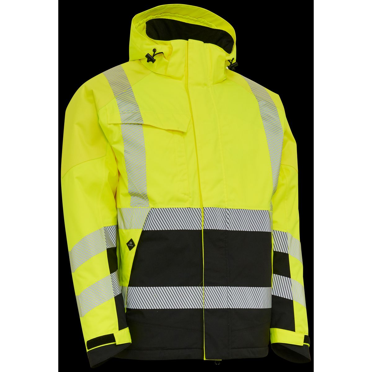 Hi-vis vinterjakke stretch 186100R gul/sort Str. 4XL