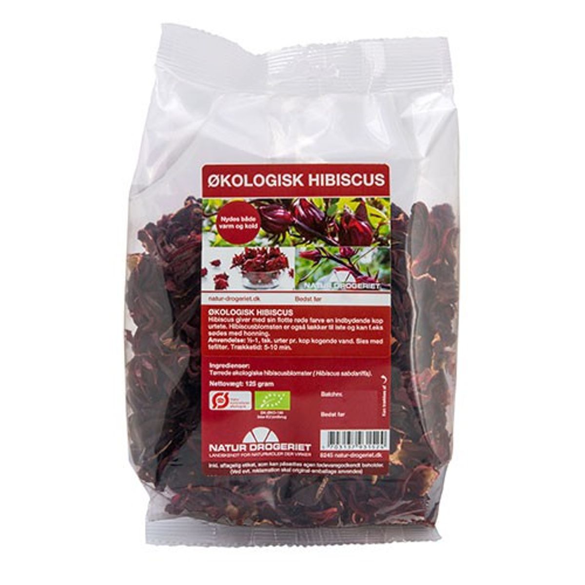 Hibiscus hel Økologisk - 125 gram - Natur-Drogeriet