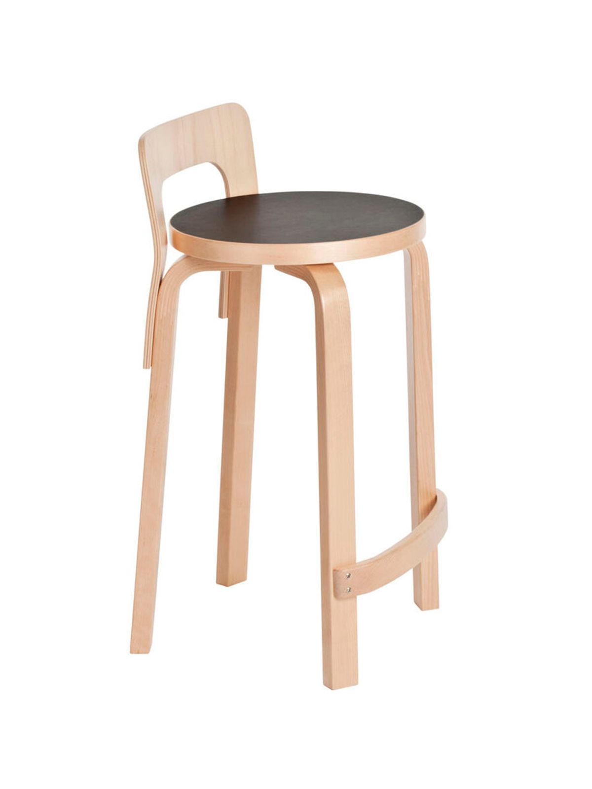 High Chair K65 fra Artek (Sort linoleum)