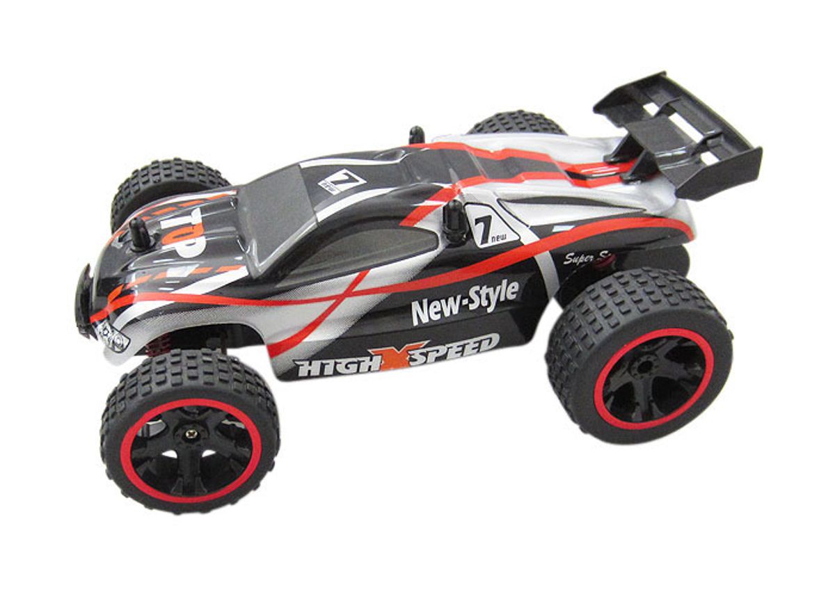 High Speed Fjernstyret Truggy 1:18 2.4G, Sort/Rød