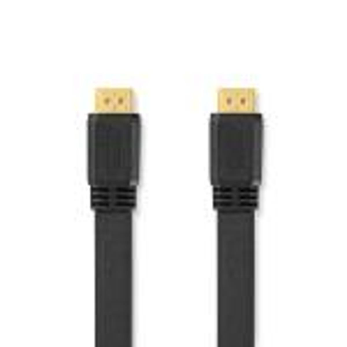 High Speed HDMI kabel med Ethernet | HDMI Stik | HDMI Stik | 4K@30Hz | 10.2 Gbps | 5.00 m | Fladt | PVC | Sort | Plastikpose