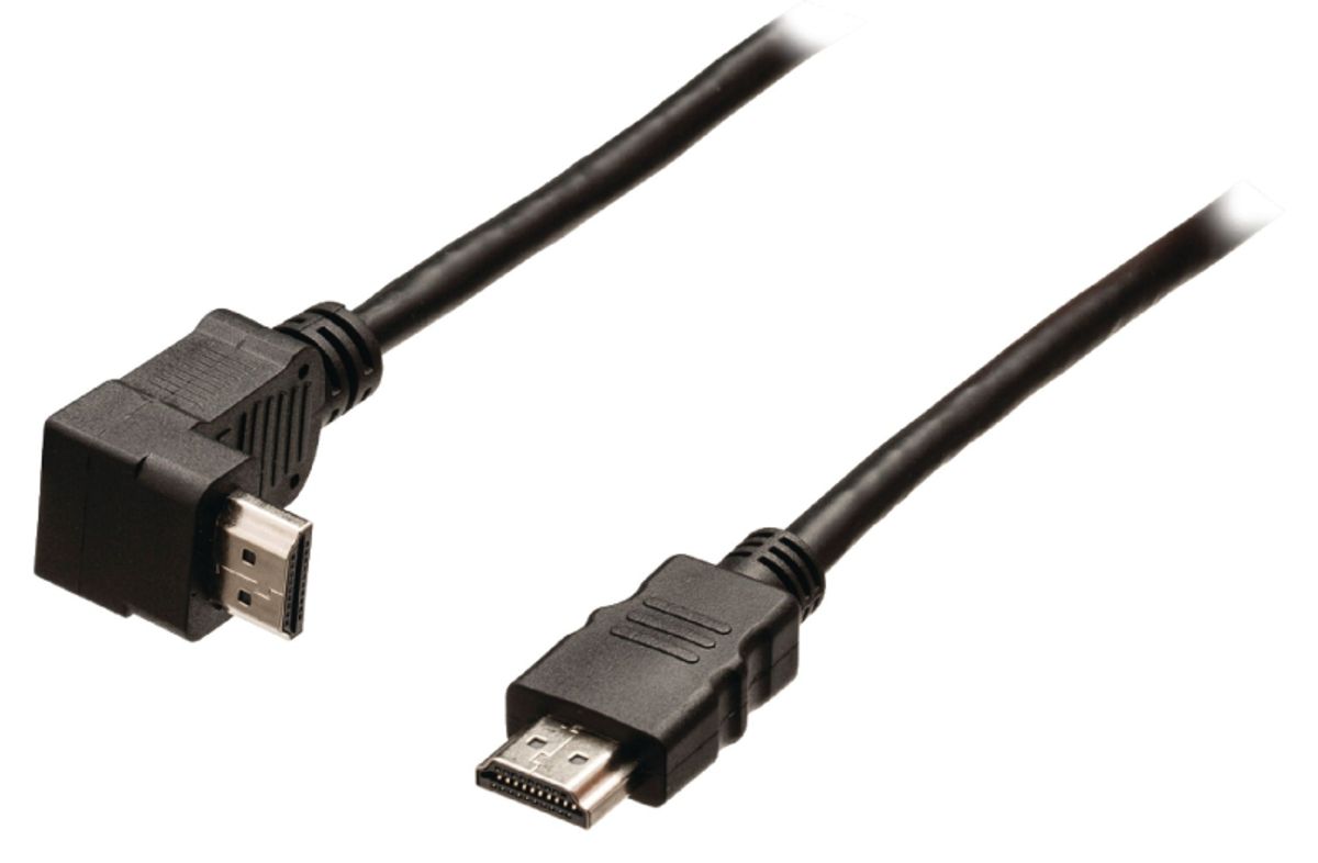 High Speed Hdmi Kabel Med HDMI-Stik Vinklet 270 ° 3,00 m Sort