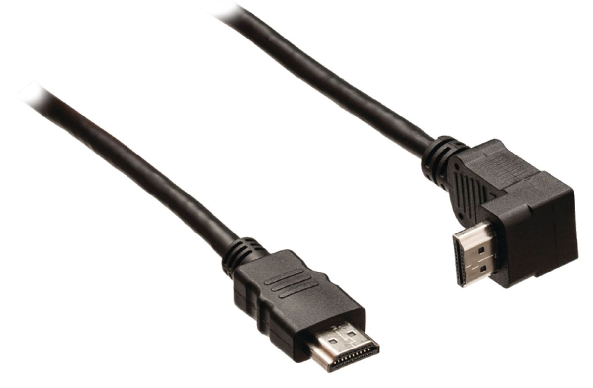 High Speed Hdmi Kabel med HDMI-Stik vinklet 90 ° 1,00 m Sort