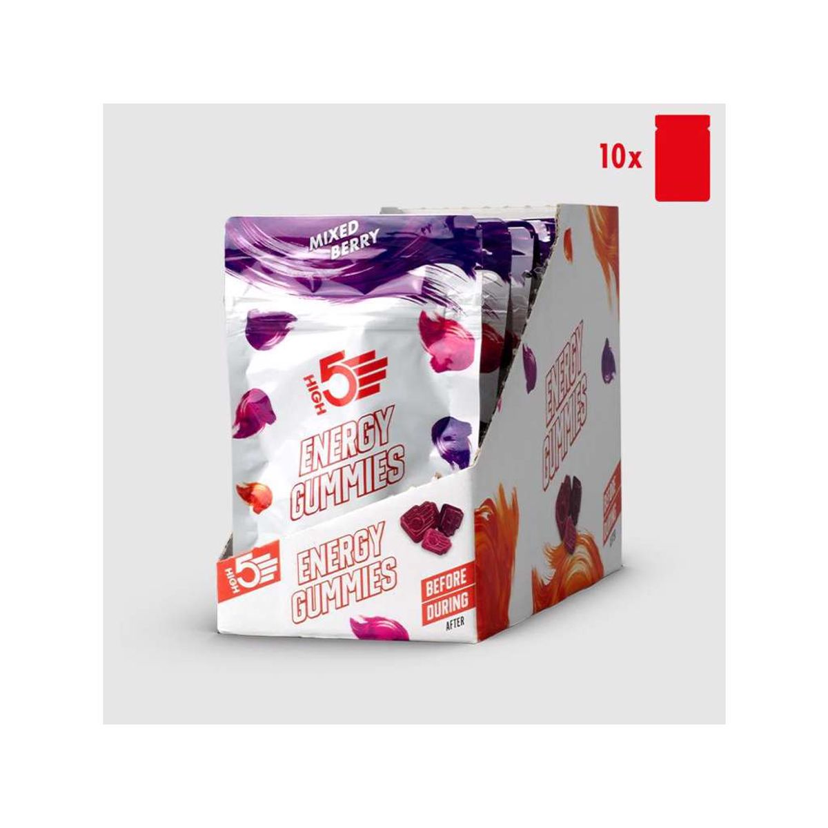 High5 Energy Gummies - Vingummi med mixed bærsmag - 1 kasse á 10 poser