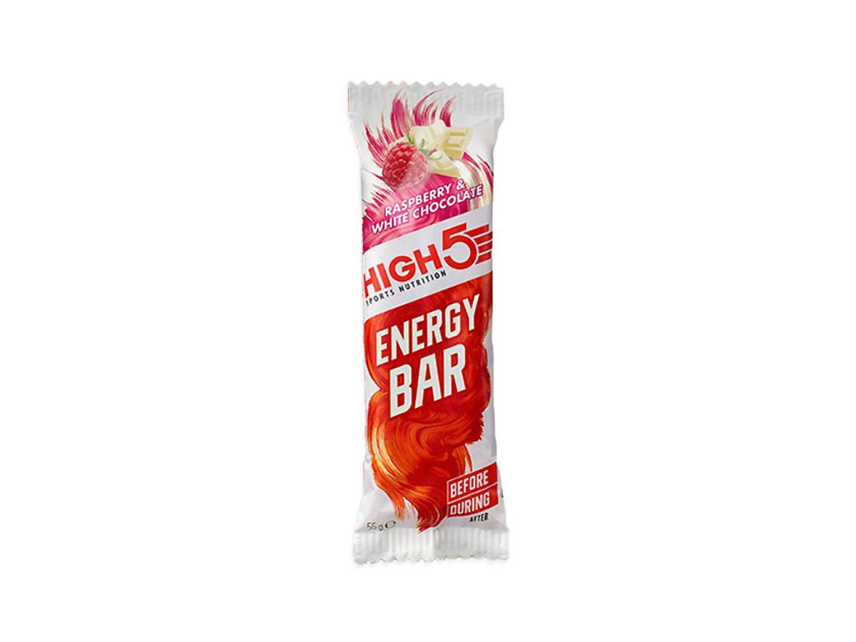 High5 Energybar - Hindbær med hvid chokolade - 55 gram.