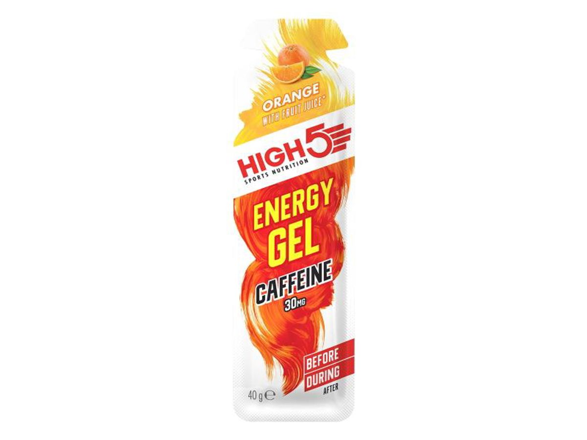 High5 EnergyGel+ - Appelsin 40 gram - 30mg Koffein. OBS: MHT 31-12-2024