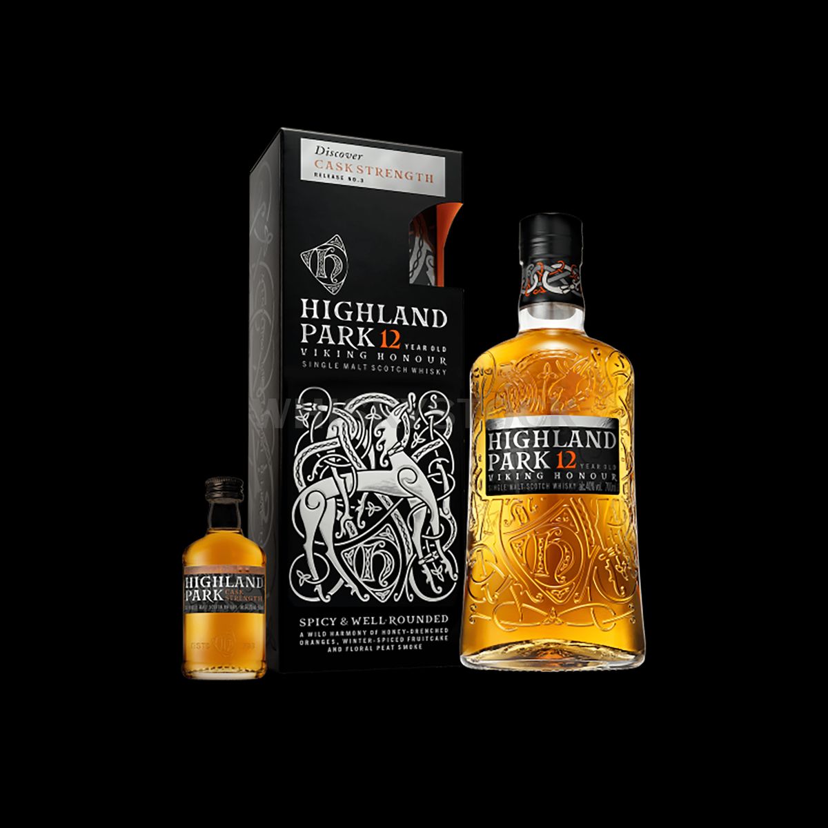 Highland Park 12 Years Old + 5 cl Highland Park Cask Strength No. 3