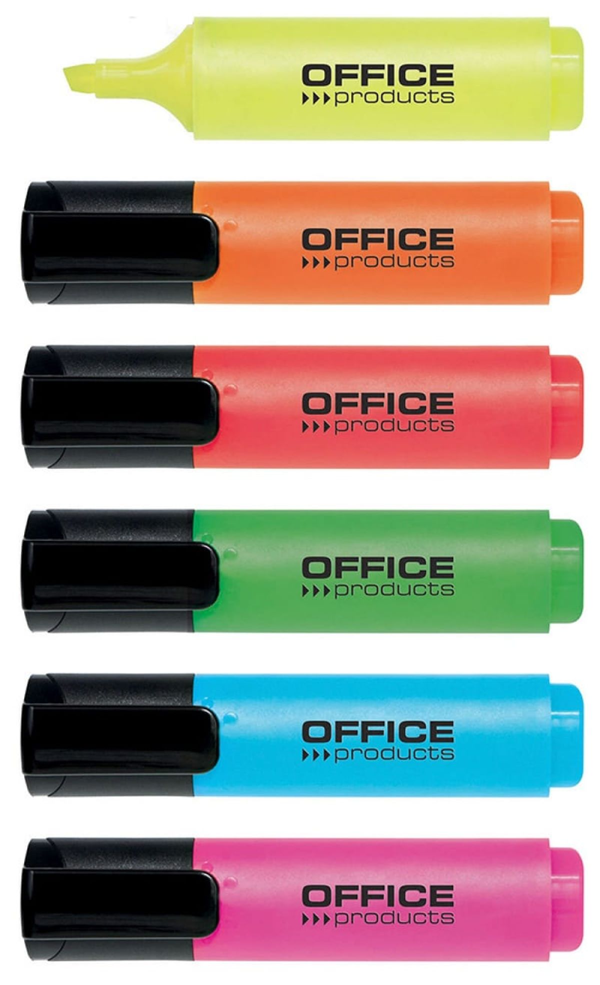 Highlighter OFFICE PRODUCTS, 2-5 mm, 6 stk., assorterede farver 1 PA