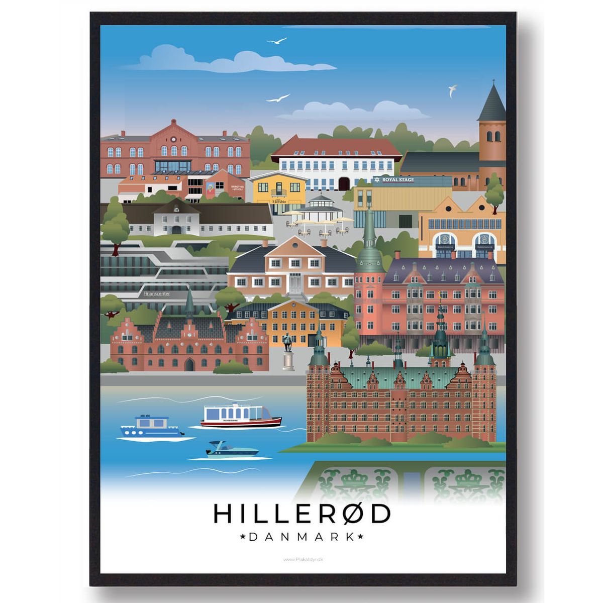 Hillerød byplakat (Nyhed) (Størrelse: S - 21x29,7cm (A4))