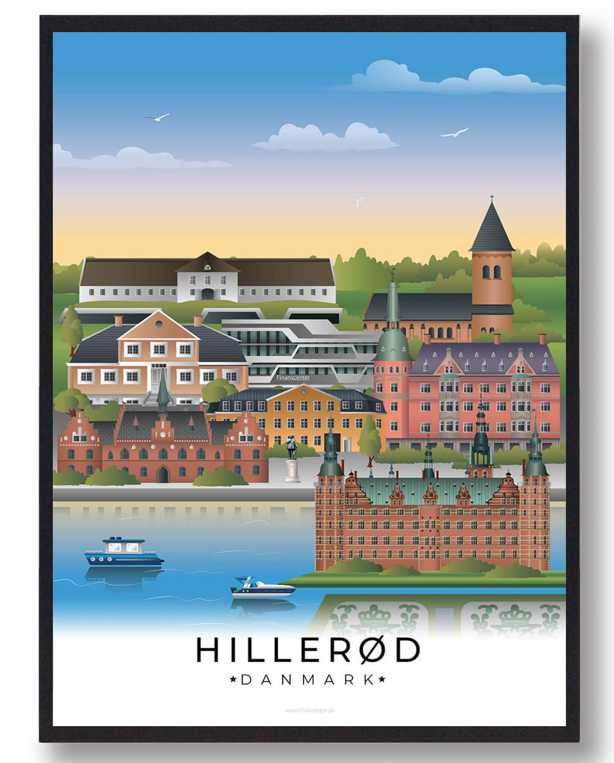 Hillerød byplakat (RESTPARTI) (Størrelse: L - 50x70cm (B2))