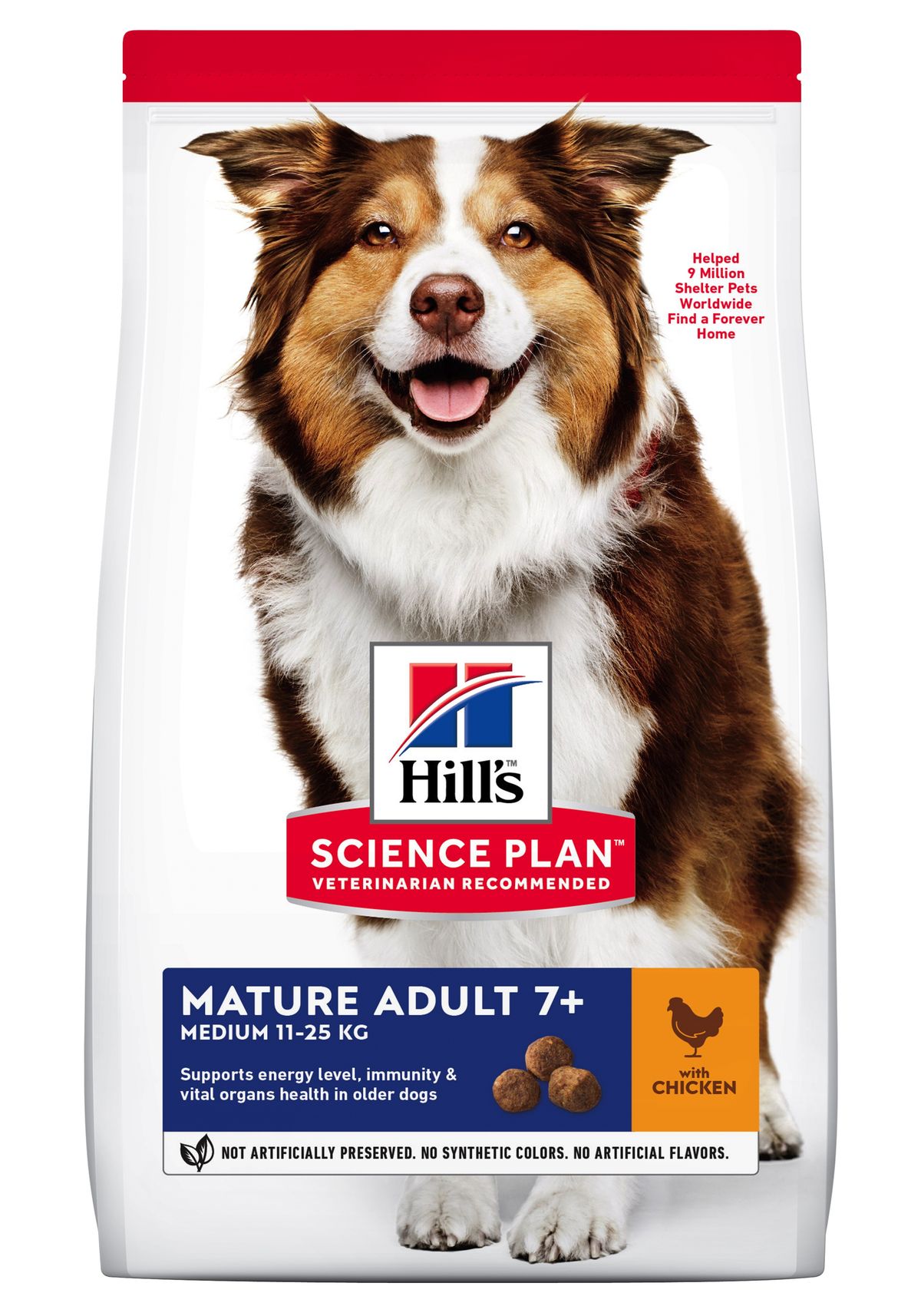 Hill's Science Plan Mature Adult 7+ Medium Breed. Chicken. 12kg.