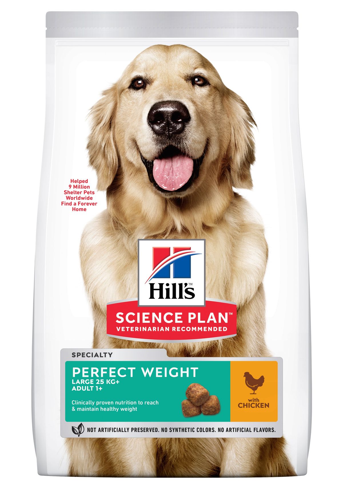 Hill's Science Plan&trade; Canine Adult Perfect Weight&trade; Large Breed. Chicken. 12kg.