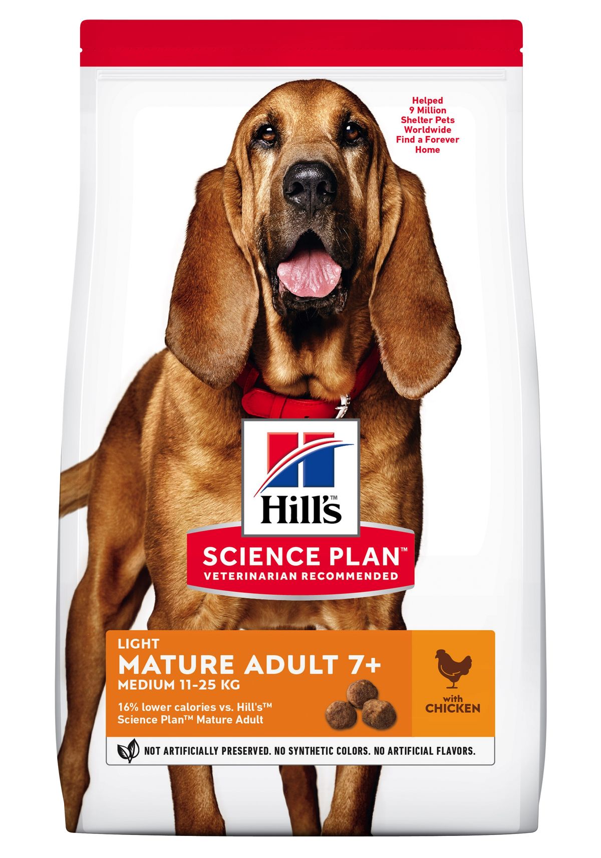 Hill's Science Plan&trade; Canine Mature Adult 7 + Light. Medium Breed. Chicken. 12kg.